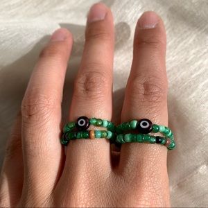 Jade Evil Eye Beaded Rings